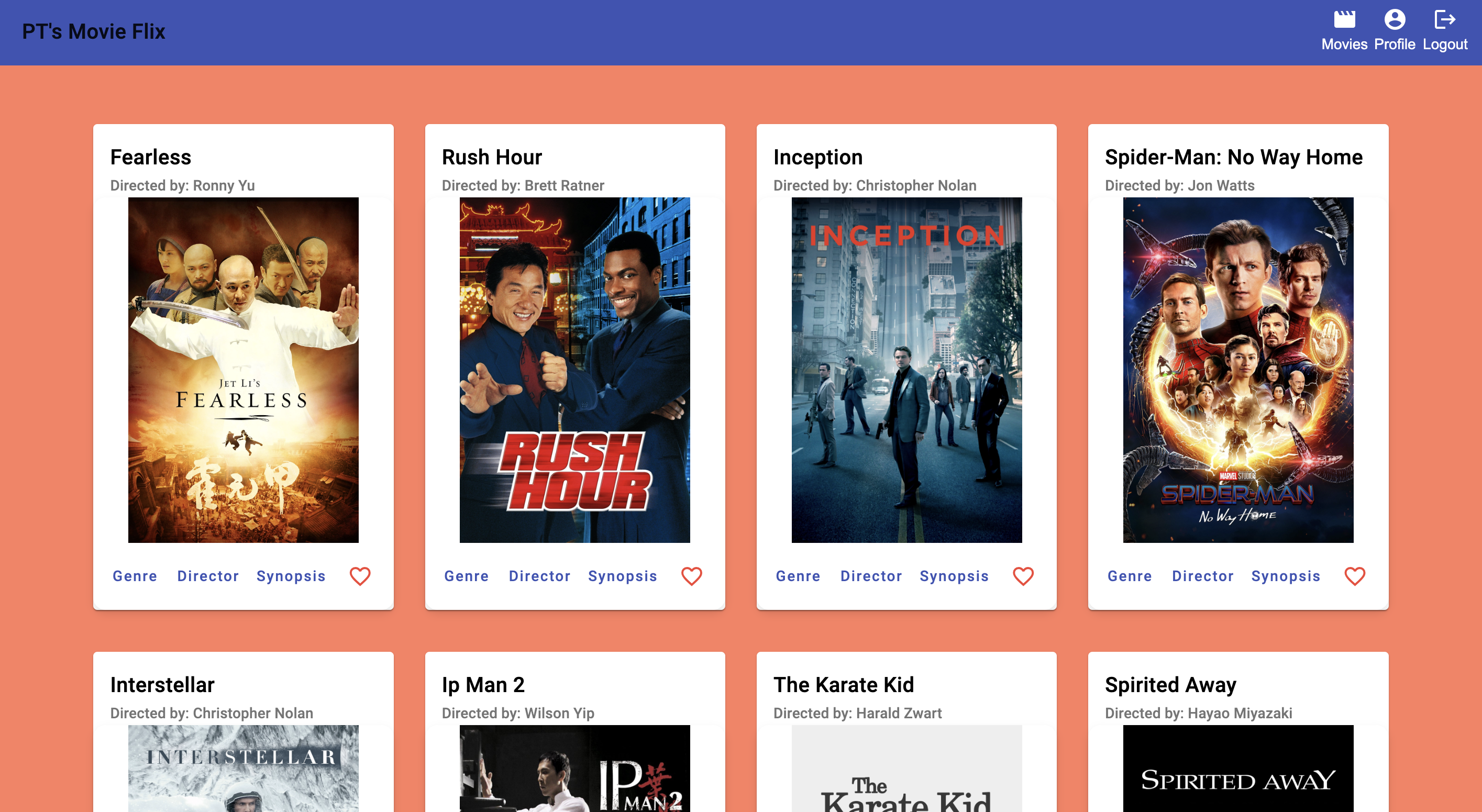 MyFlix Client: Angular Screenshot